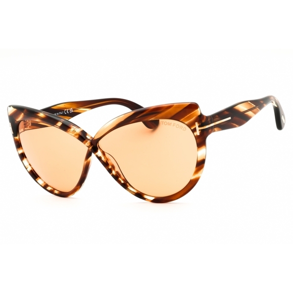 NWT Tom Ford FT1196 Blonde Havana Cat Eye 65mm Sunglasses
